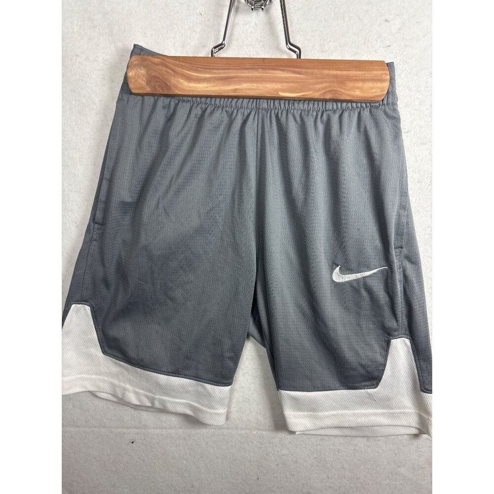 Nike Athletic Shorts boys Medium Grey Excellent Dri-FIT Mesh Pockets 1454